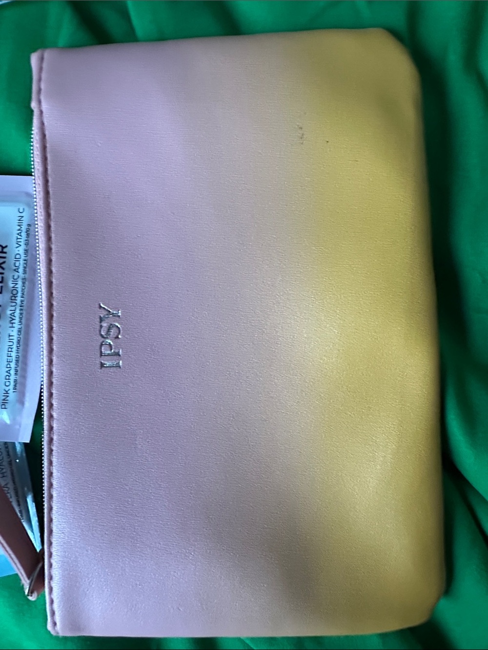 Pink Ombre Cosmetic Pouch & Plush backpack Gift Set with Teal Strap - Picture 7 of 9